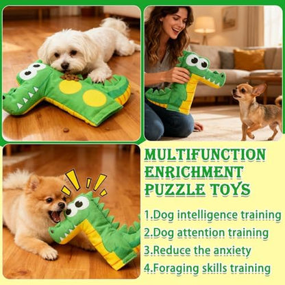 EXPAWLORER Floating Dog Toy for Pool & Summer, Squeaky Crinkle Paper Squeaker Enrichment Water Bottle Toy with No-Stuffing Body, Interactive Puzzle Training Toys for Small Medium Dogs Puppy, Crocodile - Image 6