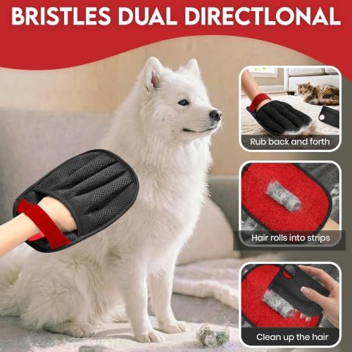 Pet Hair Remover Glove with Silicone Scraper – Reusable Electrostatic Lint & Fur Remover for Dog & Cat Hair on Couch, Carpet, Car Seat, Clothes & Laundry - Image 3