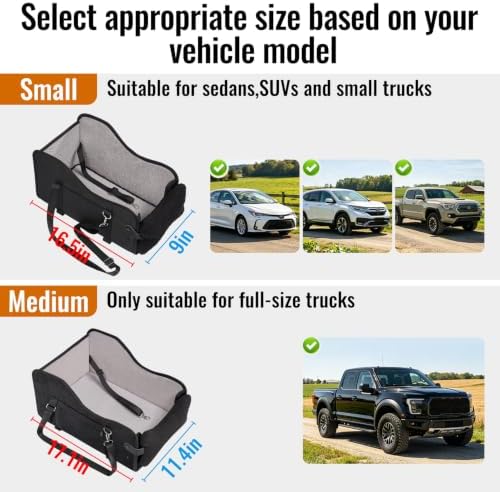 MAXFUT Center Console Dog Car Seat for Small Dogs,for Car/SUV/Small Truck - Image 2