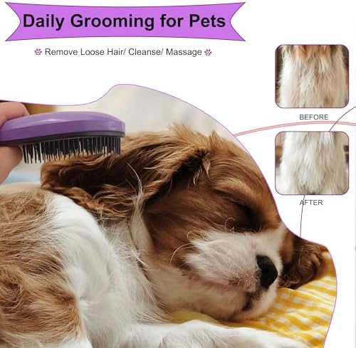 Puppy Brush for Small Dogs - Soft Dog Brush (Light Purple) - Image 5