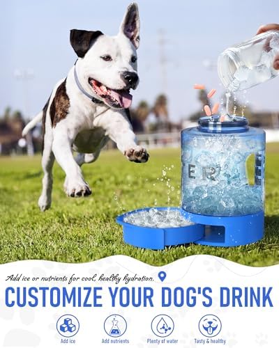 Portable Dog Travel Water Bottle, 77oz Large Dog Water Bowl Dispenser Portable, Leakproof Pet Drinking Bottle Dispenser for Hiking Camping Walking Travelling Beach Car Trips, BPA Free,Blue - Image 6