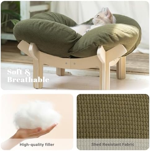 CHEERHOME PETS Elevated Cat Bed for Indoor Cats Couch Sofa Flower - Image 5