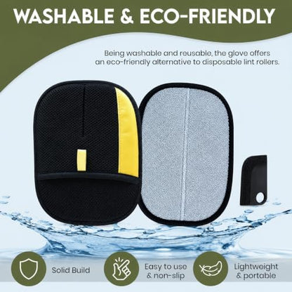 Pet Hair Remover Glove with Silicone Scraper – Reusable Electrostatic Lint & Fur Remover for Dog & Cat Hair on Couch, Carpet, Car Seat, Clothes & Laundry - Image 6