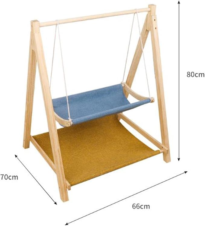 Shelves Perches Breathable Animals Lawn Home 2 Tier Wooden Cat Hammock Bed