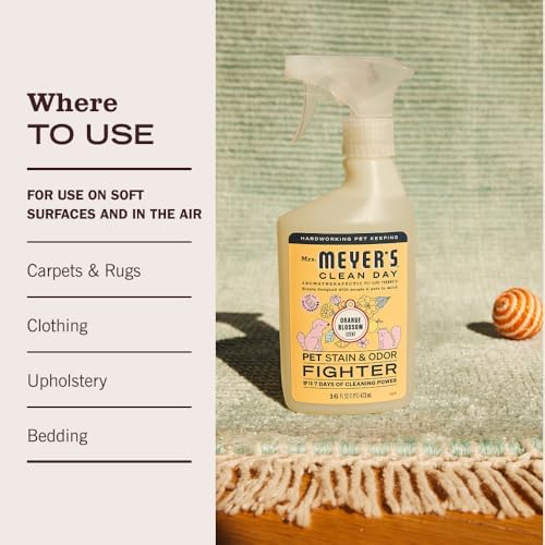Mrs. MEYER'S CLEAN DAY Pet Stain & Odor Fighter, Orange Blossom Scent, 16oz - Image 6