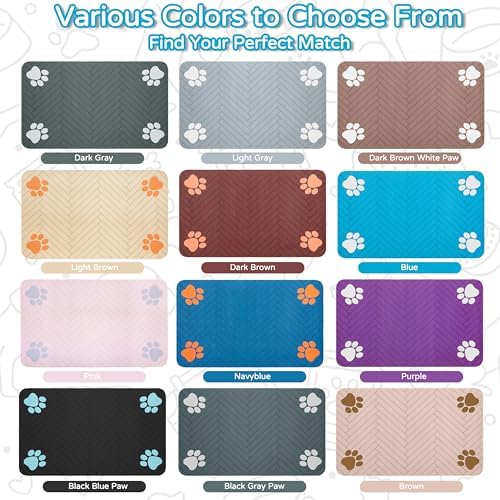 Dog Cat Food Mat, Absorbent Pet Feeding Mat for Food and Water Bowl - Image 2