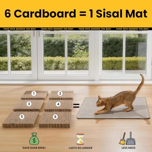 Conlun Cat Scratching Pad, 27.5x35.4in Sisal Mat Couch Protector - Image 4