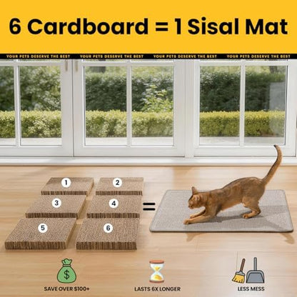 Conlun Cat Scratcher Mat,Natural Sisal Cat Scratch Pad,Horizontal Floor Cat Scratching Pads Rug for Indoor Cats Grinding Claws Nails,Cat Furniture Protector for Couch & Carpets & Sofas - Image 4