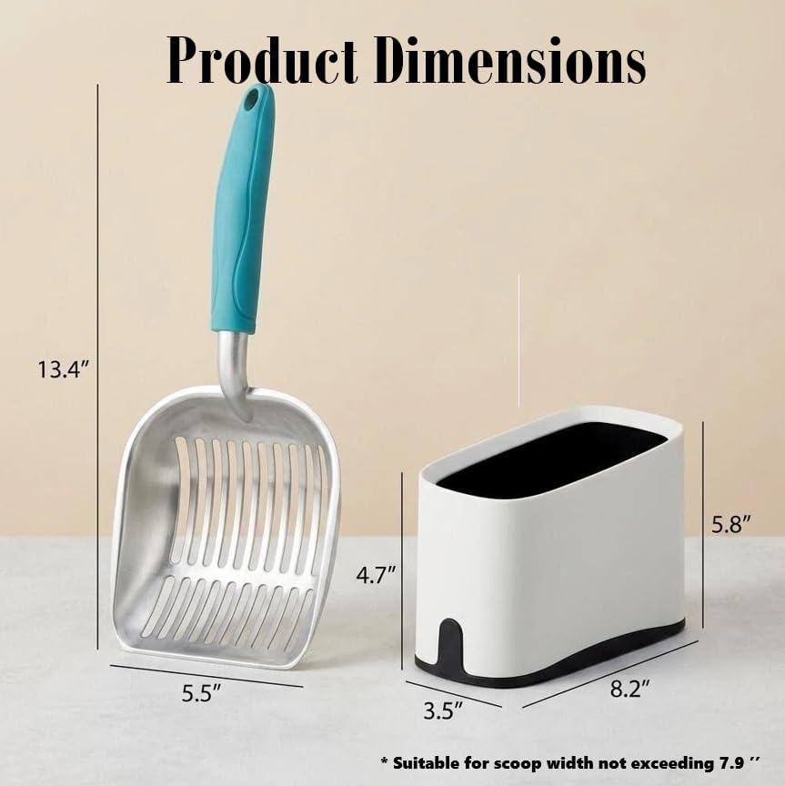 Heavy Duty Cat Litter Scoop with Holder - All Metal Cat Litter Scooper with Holder - Speed Sifter Litter Box Scooper Captures All Clumps - Aluminum Cats Litter Scooper - Image 2
