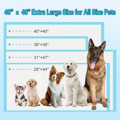Puppy Pee Pads for Dogs 40"x40" 40 Count, Extra Large Dog Pee Pads, Leak-Proof & Super Absorbent Dog Pee Pads, Thicken Disposable Potty Pads Puppy Training Pads for Cats Rabbits - Image 3