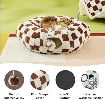 Lesure Donut Cute Jacquard Cat Tunnel Bed Kitten Toys for Puppy Bunny - Image 3
