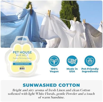 Sunwashed Cotton Scented Wax Melts Plant-Based Wax, 4 Pack Pet House - Image 2