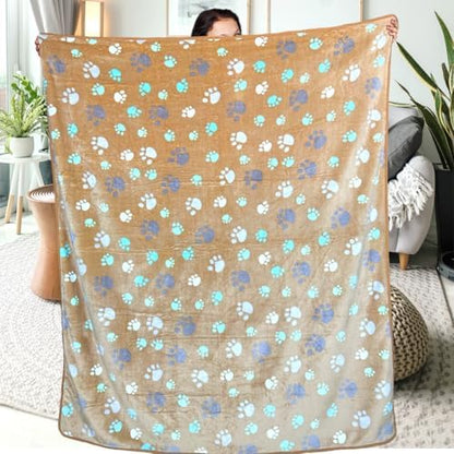 Dog Blankets for Large Dogs, 3 Pcs Dog Blanket Washable, Soft Fluffy Flannel Pet Blanket Mat Cover for Bed Couch, Cute Print Puppy Blanket 60" x 50" - Image 7