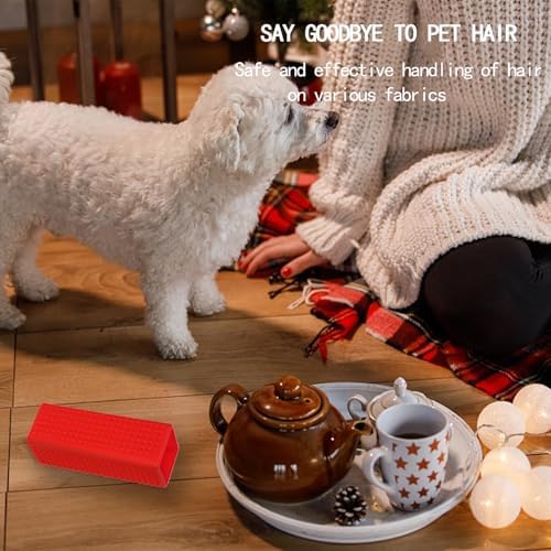 2pcs Pet Hair Remover, Car Carpet Cleaner for Dog & Cat Hair, Interior, Furniture, Sofa （Orange and Red） - Image 5