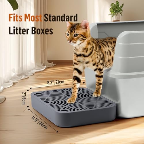 Cat Litter Box Step Non-Slip Cat Step with Filter Function, Dark Grey - Image 2