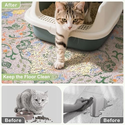 Bienbee Cat Litter Mat, 40" x 30" Dense Trapping Mesh for Litter Boxes - Image 2
