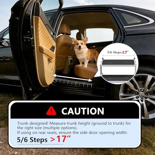 Dog Steps for Car & SUV – 5-Step Foldable Pet Stairs for Large Dogs, Non-Slip Heavy-Duty Plastic Dog Stairs, Lightweight & Portable Vehicle Access, Great Alternative to Dog Ramp for Truck - Image 5
