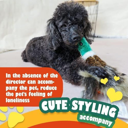 ALL FOR PAWS Duck Squeaky Doy Toy, Duck Dog Toy for Medium Large Breed, Puppy Fetch Toy with Squeaker, Plush Chew Dog Toy, 18 x 9.1 x 3.9 inches, Classic - Mallard L - Image 6