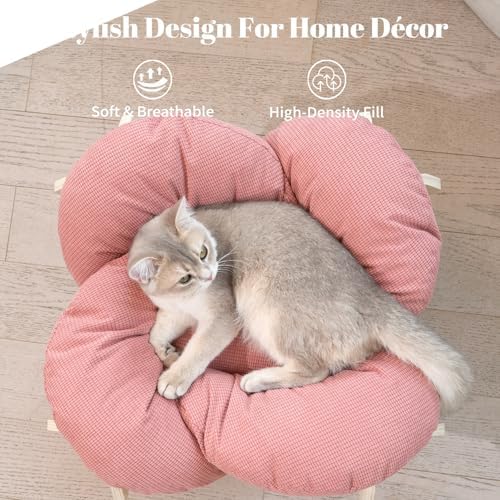 CHEERHOME PETS Elevated Cat Bed for Indoor Cats Couch Sofa Flower - Image 3