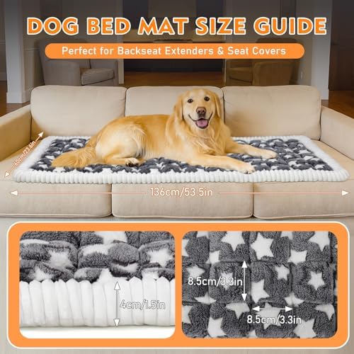 Backseat Dog Bed Mat for Car, Non-Slip Scratch-Resistant Dog Car Seat Cover, Soft Thick Pet Travel Cushion, Washable Back Seat Protector Blanket for Cars SUVs Trucks, 53 x 24 Inches - Image 2