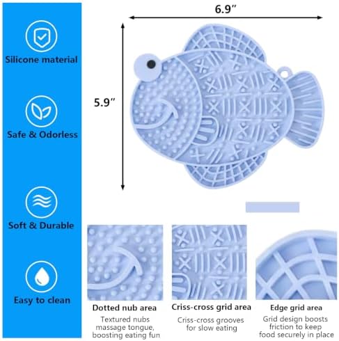 Cat Slow Feeder Fish Lick Mat with Suction Cup for Anxiety Relief - Image 2