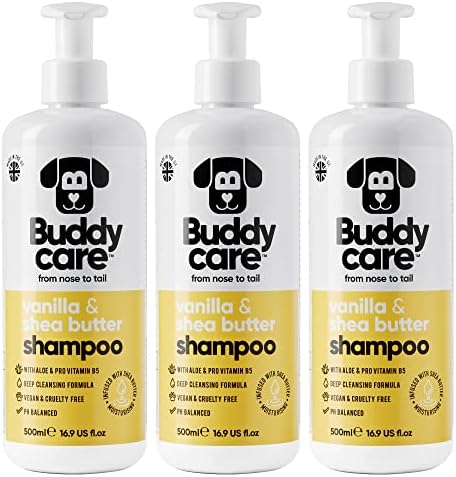 Vanilla & Shea Butter Dog Shampoo by Buddycare | Moisturising Shampoo for Dogs | Vanilla & Shea Butter Scented | with Aloe Vera and Pro Vitamin B5 (50.72oz) by Unknown