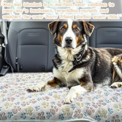 Dog Blankets for Large Dogs, 3 Pcs Dog Blanket Washable, Soft Fluffy Flannel Pet Blanket Mat Cover for Bed Couch, Cute Print Puppy Blanket 60" x 50" - Image 5