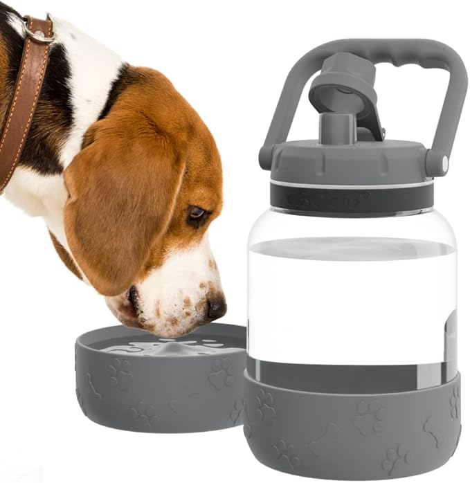 Asobu Buddy Bottle a Stainless Steel Insulated Water Bottle for with Removable Dog Water Bowl and Dog Food and Treat Storage Bowl (Green, 50 Ounce)