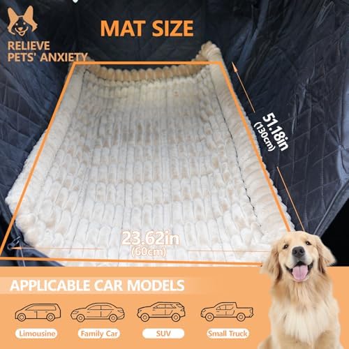 Dog Car Seat Cover 2 Piece Seat Waterproof Hammock and Brown Cover - Image 6