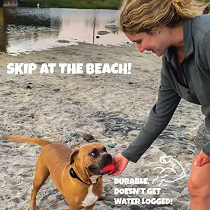 Skip NN' Fetch Small/Medium Floating Dog Toys Qty 2 | Stone Skipping Meets Fetch | Fun for Swimming Pool, Lake, Beach, and Land | Perfect Floating Water Toys for Small/Medium Dogs | - Image 6