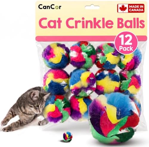 Mini Crinkle Ball Cat Toy (12 Pack) by CanCorInnovations