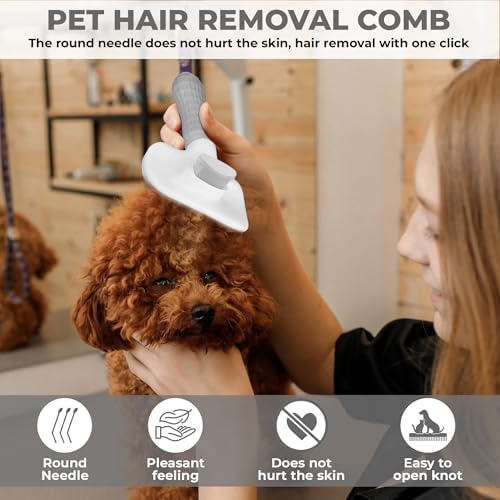 Ultimate Pet Brush - Self-Cleaning Cat & Dog Grooming Tool | Deshedding Brush for Long & Short Hair | Reduces Shedding, Hairballs & Loose Fur | One-Click Hair Removal Comb. - Image 5
