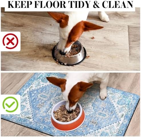 Dog Food Mats for Floors Absorbent, Pet Cat Food Mat - Non Slip Dog Bowl Mats for Food and Water Pet Supplies - Image 3