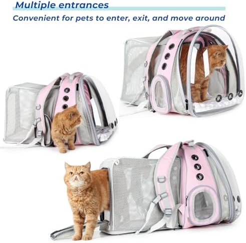Lollimeow Expandable Cat Backpack Carrier for Large Cats & Small Dogs - Airline Approved Pet Bubble Backpack with Dual-Side Expansion, Perfect for Travel, Hiking & Outdoor Adventures, Up to 16lbs - Image 4