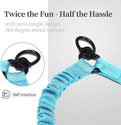 iYoShop Double Dog Leash with 3 Extra Traffic Handles, 15-120 lbs, Blue - Image 4