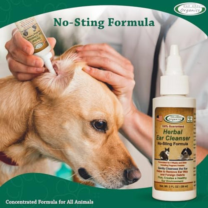 Herbal Ear Cleanser for Dogs & Cats - No-Sting Formula Gently Cleanses Ears, Removes Wax & Debris, Supports Healthy Ear Care, Calming Grooming Supplies for Pets, 2oz Bottle - Image 4