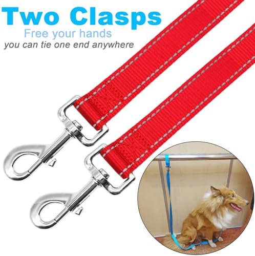 6FT Tie Out Dog Leash Dog Tie down 1"Wide Reflective Nylon Tether - Image 3