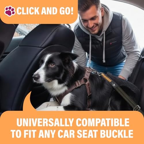 Active Pets Orange Car Seat Belt for Dogs, Attaches to Harness & Collar, Adjustable 18" - 24" Travel Restraint System Fits Small - Large Pups for Safety & Comfort, Essential Pet Supplies & Accessories - Image 2