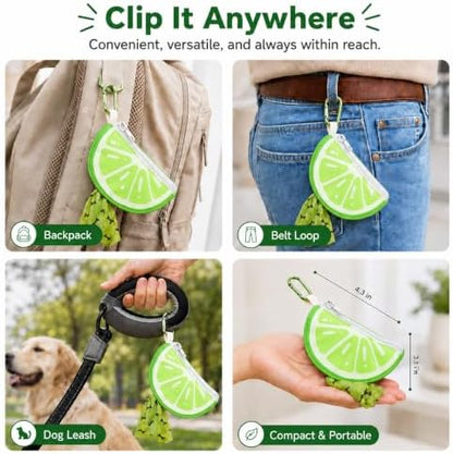 Dog Poop Bag Holder for Leash Lime Shape Pet Outdoor Accessory - Image 4