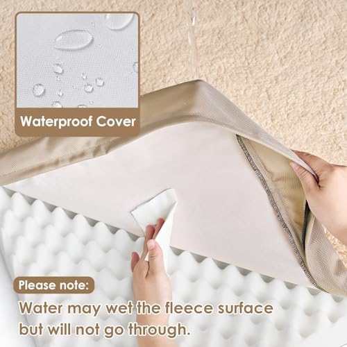 EHEYCIGA Orthopedic Dog Bed Large with Removable Washable Cover, 50IN Khaki - Image 5
