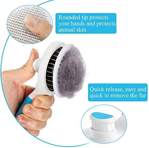 Cat Brush for Shedding, Self Cleaning Slicker Brush - Skin Friendly Deshedding Grooming Tool for Dogs Cats Rabbit Massage Removes Loose Undercoat - Image 3