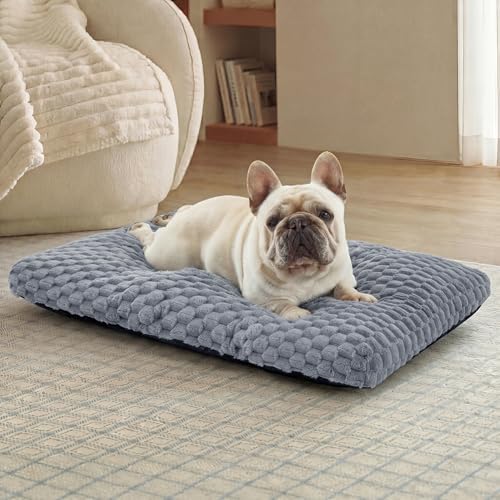 Bedsure Washable Dog Bed for Crate Medium Size Dog, Soft Bubble Fleece, 29" by BEDSURE