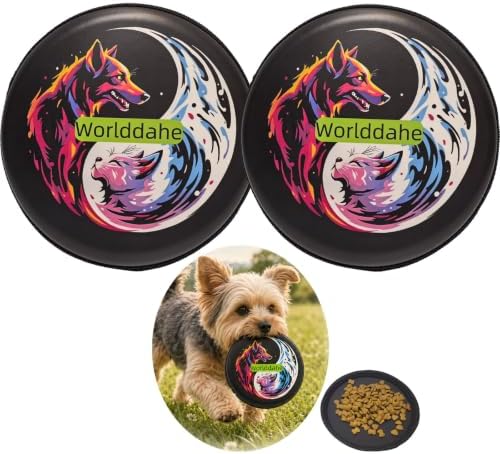 Dog Flying Disc Frisbee, Soft EVA Fetch Toy for Interactive Play & Bonding, Safe for Teeth, Floating Water Toy with Taiji Design -for Home/Outdoor Playtime-for Small/Medium Dog (2 Pack) by Unknown