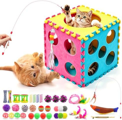 39 Pcs Cat Toys for Indoor Cats, Interactive Fun by Unknown