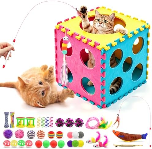 39 Pcs Cat Toys for Indoor Cats, Interactive Fun by Unknown