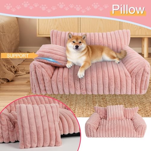 Cute Dog Couch for Medium Large Dogs,Dog Cat Couch Sofa,Dog Bed,L,Pink - Image 2