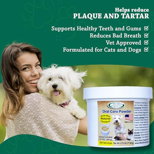 Dog or Cat Oral Care Powder – Tartar and Plaque Remover, Pet Dental Cleaning Powder for Oral Hygiene and Fresh Breath, Teeth Cleaner – 550 Servings, Medium Size - 77.96g - Image 6