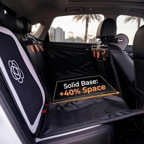 Large Dog Car Seat, Upgraded PU Leather Back Seat Extender with Hard Bottom, Waterproof Pet Car Seat Cover for Medium Sized Dog, Pet Hammock for Cars, SUVs, Trucks - Image 3
