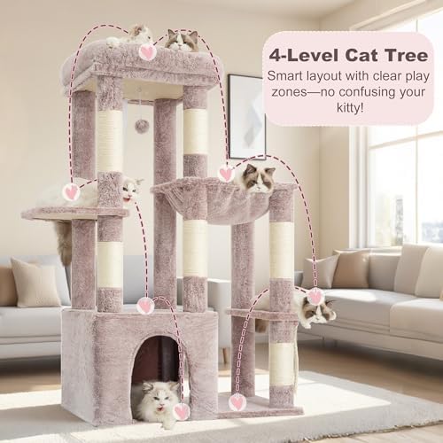 Heybly Heavy Duty Cat Tree with Large Base for Large Indoor Cats HCT026MU - Image 2