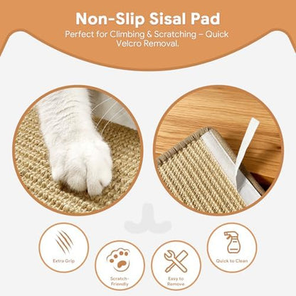 3Pcs 8"×7" Cat Wall Steps - Cat Stairs for Wall, Ladder Natural Wood with Fixtures,Turn Around or Climbing or Playing for Kittens and Adult Cats - Image 5